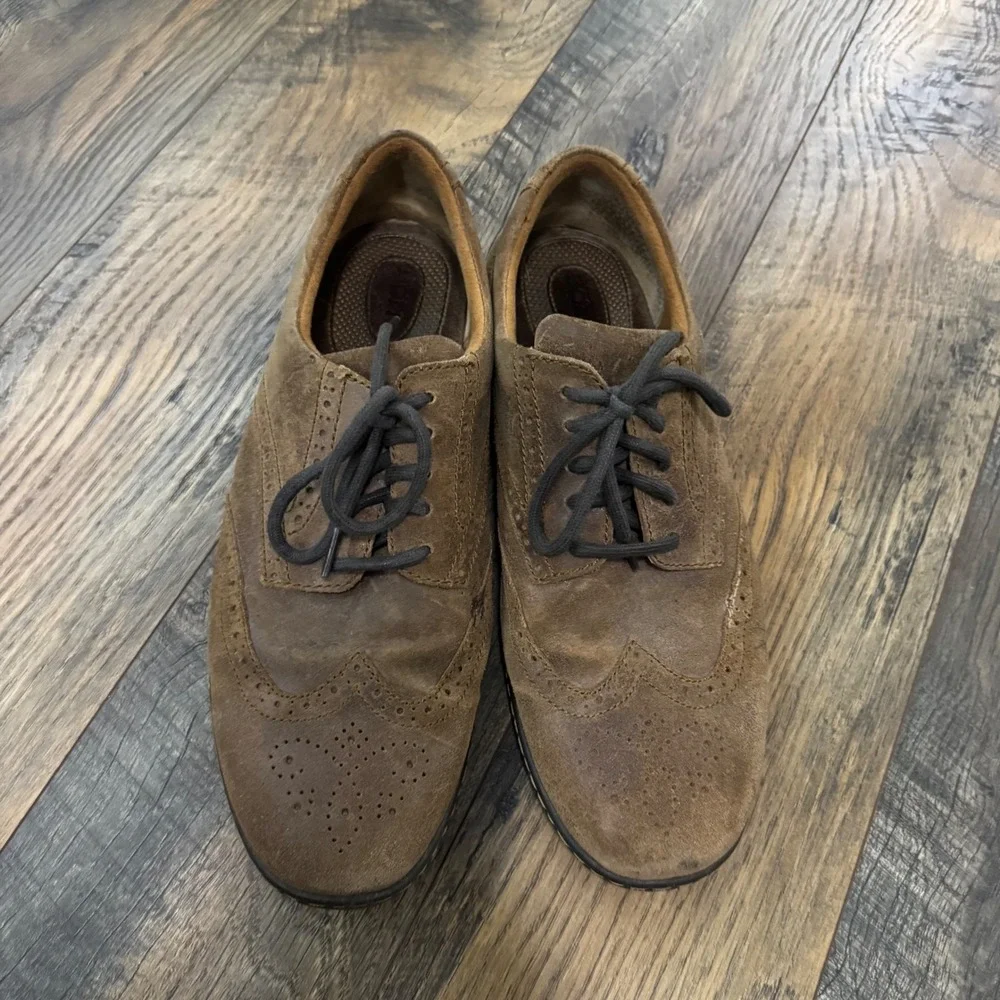 Born Hemlock Mens Brown Suede Wingtip Oxford Brogue Comfort Dress‎ Shoes Size 13